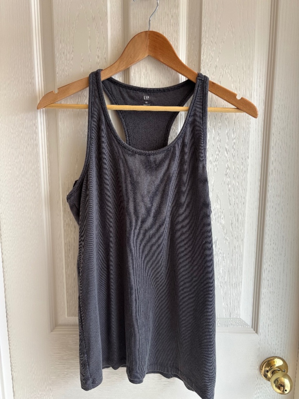 Gap Charcoal Gray Layered Racerback Ribbed Tank Top XL